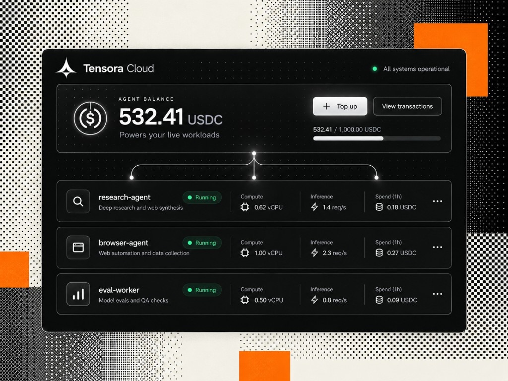 Tensora Cloud agent balance and live agents